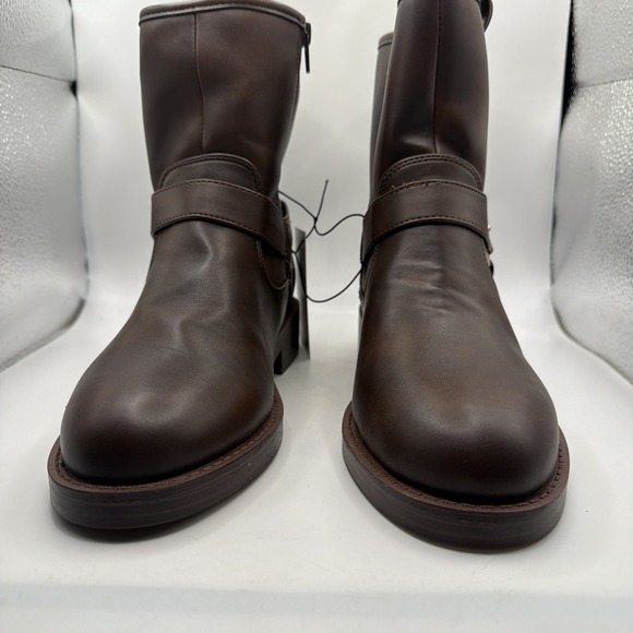 DV by Dolce Vita Women's Brown Moto Boot Size 9 Harness Strap Low Heel - Picture 8 of 14